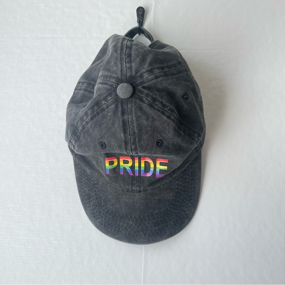 Gay Pride Baseball Cap Dad Hat Dark Gray Adjustable Rainbow LGBTQ - Picture 2 of 7